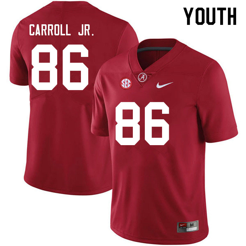 Alabama Crimson Tide Youth Greg Carroll Jr. #86 Crimson NCAA Nike Authentic Stitched 2021 College Football Jersey HQ16D08FQ
